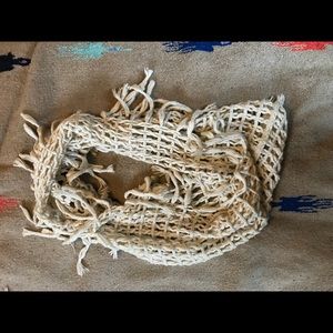 Shaggy cream circle scarf